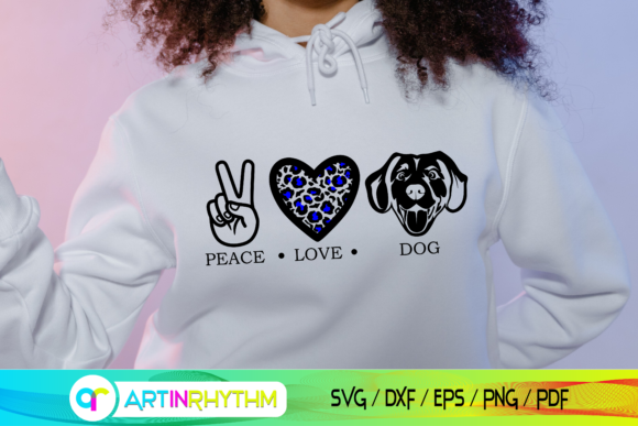 Dog SVG, Peace Love SVG