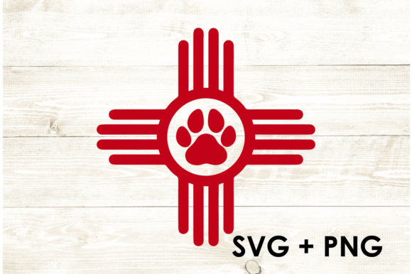New Mexico Zia Sun Symbol Paw Dog SVG
