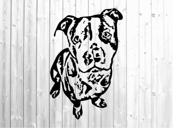 Pitbull SVG – Clean Dog Silhouette for Embroidery